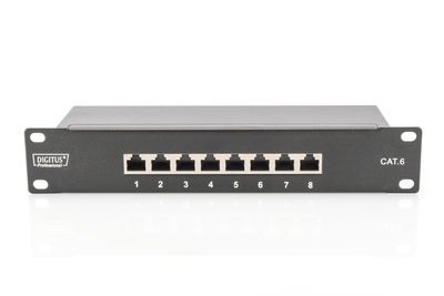 Digitus DN-91608S 8 poorten Netwerkpatchpaneel 254 mm (10) CAT 6 1 HE Ingericht