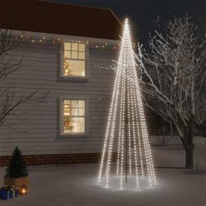 VidaXL Kerstboom met grondpin 732 LED&apos;s koudwit 500 cm