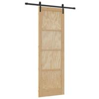 vidaXL Schuifdeur met Hardware Set 78x232 cm Van Massief Vurenhout