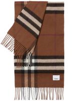 Burberry écharpe frangée à carreaux Classic - Marron