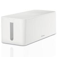 Hama Kabelbox, maxi (kabelbox voor stekkerdoos, eenvoudig kabelmanagement, voor kantoor, bureau, thuis, opslag van opladers, harde schijven enz., met rubberen voetjes), wit
