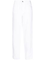 Emporio Armani pantalon en lin à coupe droite - Blanc