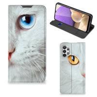 Samsung Galaxy A32 5G Hoesje maken Witte Kat - thumbnail