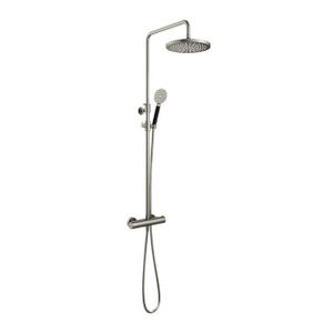 Hotbath Cobber thermostatische regendoucheset met 30cm ronde hoofddouche ronde handdouche nikkel geborsteld SDS9GN15