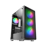 Mars Gaming Gaming MC-F Zwart ATX Gaming Semitower Volledig Gehard Glas Venster Metal-Mesh Front 4x 120mm ARGB Fans