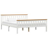 vidaXL Bedframe massief grenenhout wit 160x200 cm