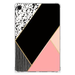 Samsung Galaxy Tab A9 Plus Back Cover Zwart Roze Vormen