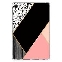 Samsung Galaxy Tab A9 Plus Back Cover Zwart Roze Vormen - thumbnail