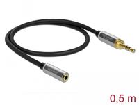 DeLOCK Stereo Jack 3,5 mm 3-Pin male > female verlengkabel 0,5 meter