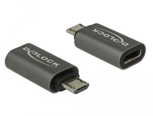 Delock 65927 Adapter USB 2.0 Micro-B male naar USB Type-C 2.0 female antraciet