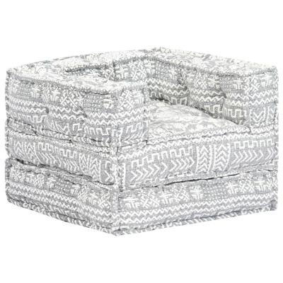 vidaXL Poef modulair stof lichtgrijs