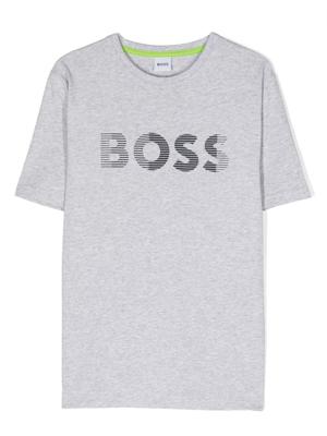 BOSS Kidswear T-shirt met logoprint - Grijs