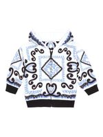 Dolce & Gabbana Kids hoodie en coton à imprimé Marina - Blanc