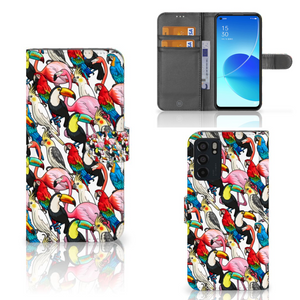 OPPO Reno6 5G Telefoonhoesje met Pasjes Birds