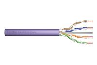DIGITUS 305 m Cat 6 Netwerkkabel - U-UTP Simplex - BauPVO Eca - LSZH Halogeenvrij - 250 MHz koper AWG 23/1 - PoE+ Compatible - LAN-kabel Installatiekabel Ethernetkabel - Paars