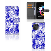 Telefoonhoesje met Naam Motorola Edge 20 Lite Angel Skull Blauw - thumbnail