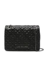 Love Moschino sac porté épaule matelassé à logo - Noir - thumbnail