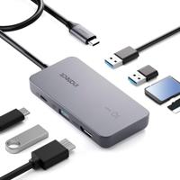 Inateck 7-in-1 USB C-hub met 4K HDMI, PD 100W, 3 USB A 3.2 10 Gbps, SD/TF kaartlezer, 50 cm kabel, compatibel met Windows 7/8/10/11, Mac OS, Linux