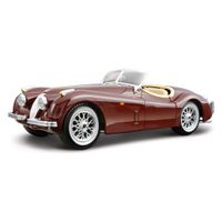 Modelauto Jaguar XK 120 cabrio rood 1:24 - thumbnail