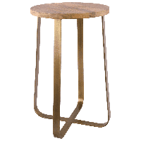 Krukje Ferro 29166 groot antiek goud + mangohout