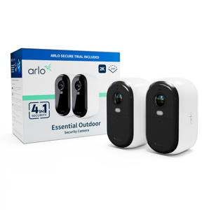 ARLO ESSENTIAL2 2K OUTDOOR CAMERA 2-PACK VMC3250-100EUS IP-Bewakingscameraset Met 2 cameras 2688 x 1520 Pixel