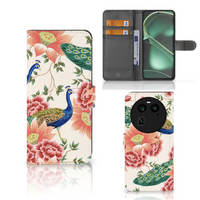 Telefoonhoesje met Pasjes voor OPPO Find X6 Pink Peacock