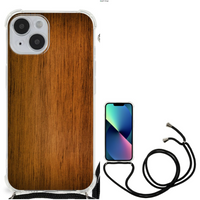 iPhone 14 Stevig Telefoonhoesje Donker Hout