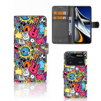 Xiaomi Poco X4 Pro 5G Wallet Case met Pasjes Punk Rock - thumbnail