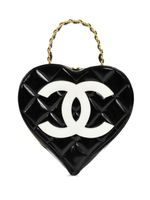 CHANEL Pre-Owned 1995 CC Heart diamond-quilted vanity bag - Noir - thumbnail