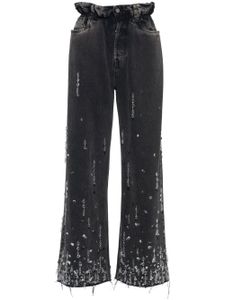 Miu Miu pantalon à ornements en cristal - Noir