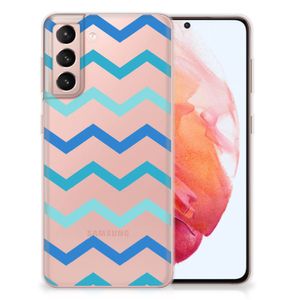 Samsung Galaxy S21 TPU bumper Zigzag Blauw