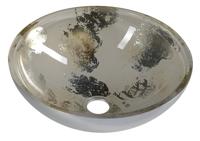 Sapho Murano glazen waskom 40x14 zilver/beige