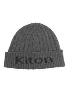 Kiton bonnet en cachemire à logo en intarsia - Gris