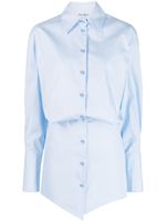 The Attico robe-chemise Silvye courte en soie - Bleu