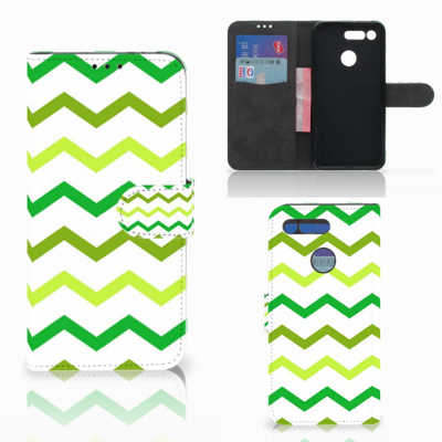 Honor View 20 Telefoon Hoesje Zigzag Groen Honor View 20 Telefoon Hoesje Zigzag Groen
