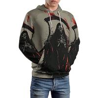 grafische schedels herenmode 3D-print hoodie vakantie streetwear hoodies lichtbruin hooded print fleece winter lente herfst designer sweatshirt met capuchon Lightinthebox - thumbnail