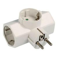Adapter 1 x stekker naar 3 x Schuko-aansluitingen