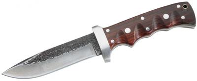 Herbertz zakmes Damast 24,5 cm RVS/hout zilver/bruin 2-delig