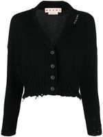 Marni cardigan crop à effet usé - Noir