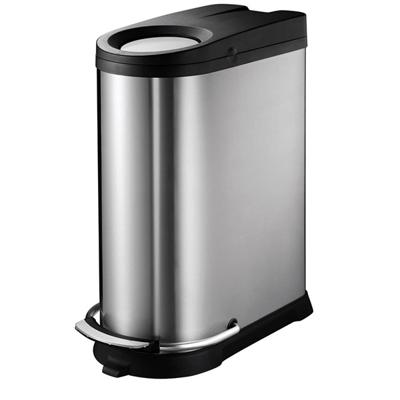 EKO - Europe Viva Step Bin 40L Rond Roestvrijstaal Zwart, Roestvrijstaal EKO - Europe Viva Step Bin 40L Rond Roestvrijstaal Zwart, Roestvrijstaal