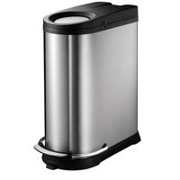 EKO - Europe Viva Step Bin 40L Rond Roestvrijstaal Zwart, Roestvrijstaal