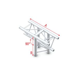 Showtec DT22-018 3-weg truss koppelstuk Apex Down, Recht + omlaag