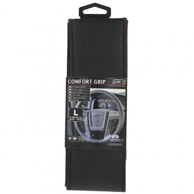 Car Plus stuurhoes Comfort Grip Vent uni kunstleer zw/rd 39 40 cm Car Plus stuurhoes Comfort Grip Vent uni kunstleer zw/rd 39 40 cm