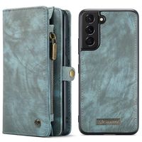 Caseme - Vintage 2 in 1 portemonnee hoes - Samsung Galaxy S22 - Blauw