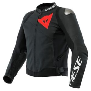 DAINESE Sportiva, Leren motorjas, Mat Zwart