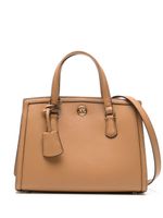 Michael Kors sac à bandoulière en cuir à plaque logo - Marron