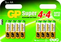 GP Alkaline Super AA 1.5V 4+4