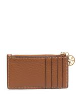 Tory Burch porte-cartes à breloque logo - Marron