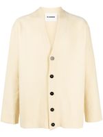 Jil Sander cardigan en laine à col v - Jaune