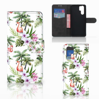 Huawei P30 Pro Telefoonhoesje met Pasjes Flamingo Palms - thumbnail